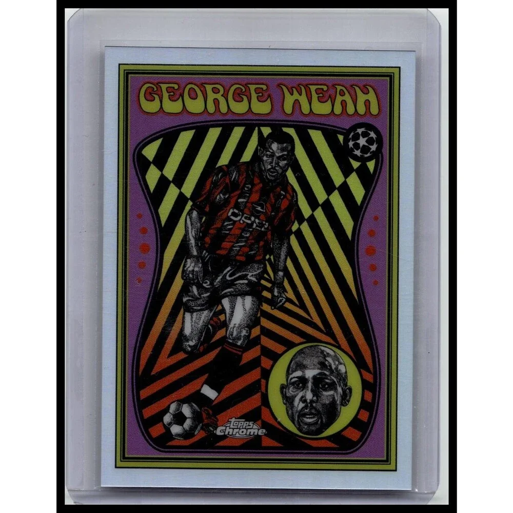 2025-26 Topps Chrome UEFA George Weah #UV-16 A.C. Milan Ultra Violet